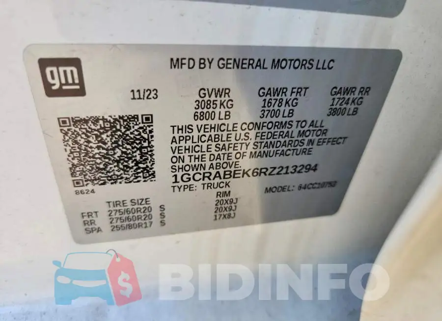 1GCRABEK6RZ213294 Photo# 12