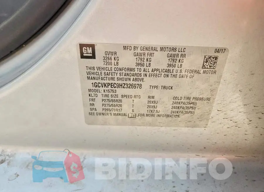 1GCVKPEC9HZ326978 Photo# 12