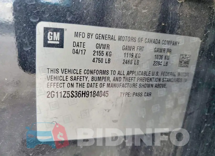 2G11Z5S36H9184045 Photo# 12