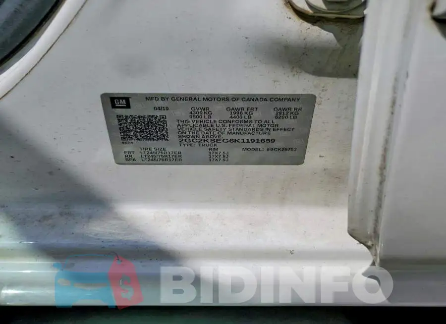 2GC2KSEG6K1191659 Photo# 12