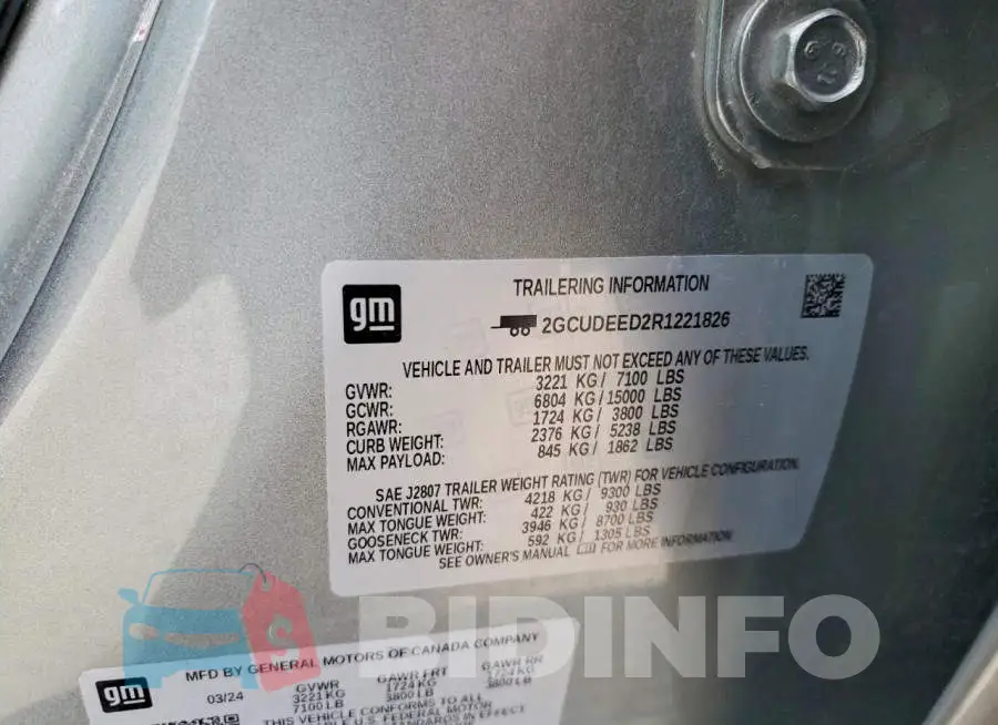 2GCUDEED2R1221826 Photo# 12