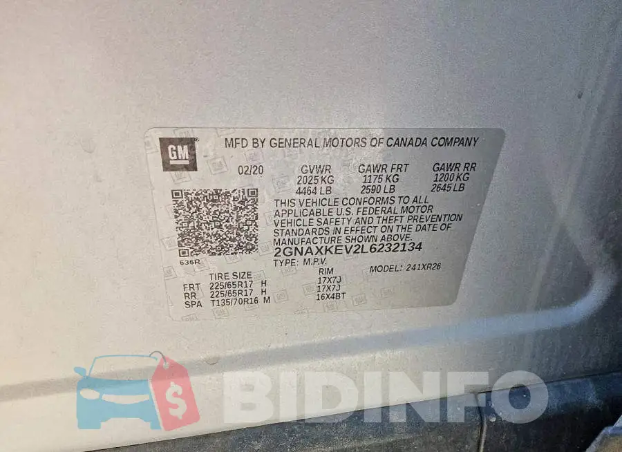 2GNAXKEV2L6232134 Photo# 13