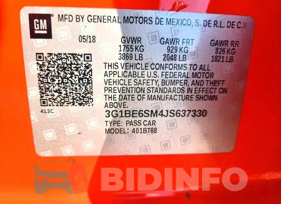 3G1BE6SM4JS637330 Photo# 13