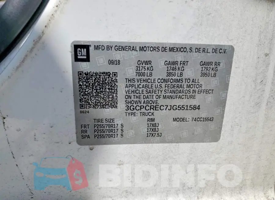 3GCPCREC7JG551584 Photo# 13