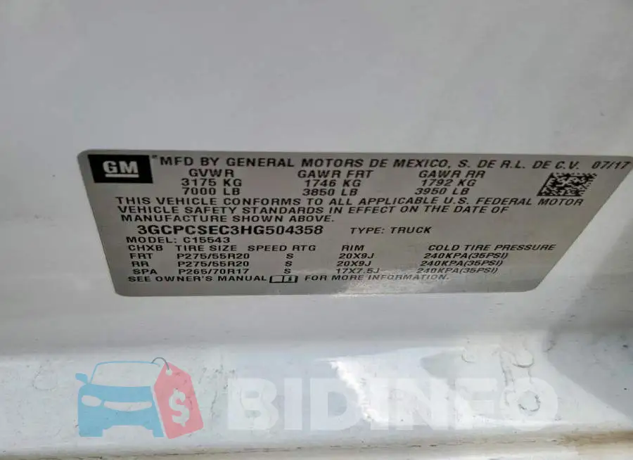 3GCPCSEC3HG504358 Photo# 12