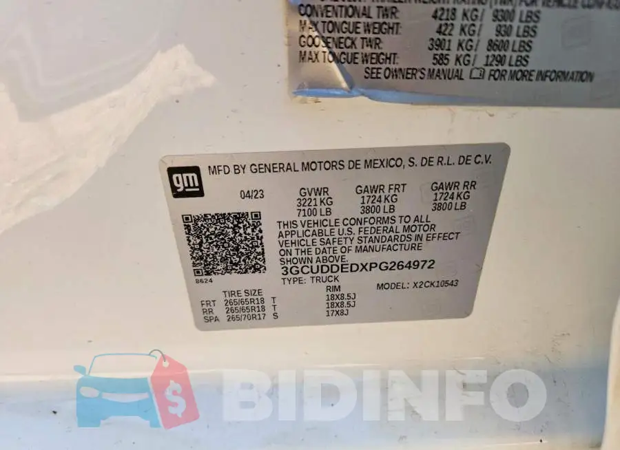 3GCUDDEDXPG264972 Photo# 12