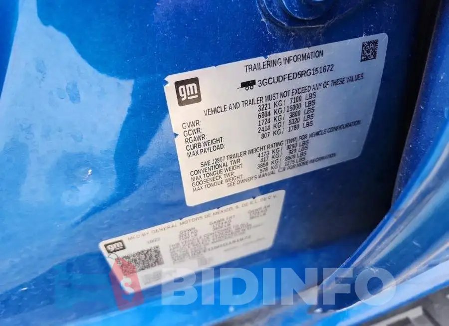3GCUDFED5RG151672 Photo# 12
