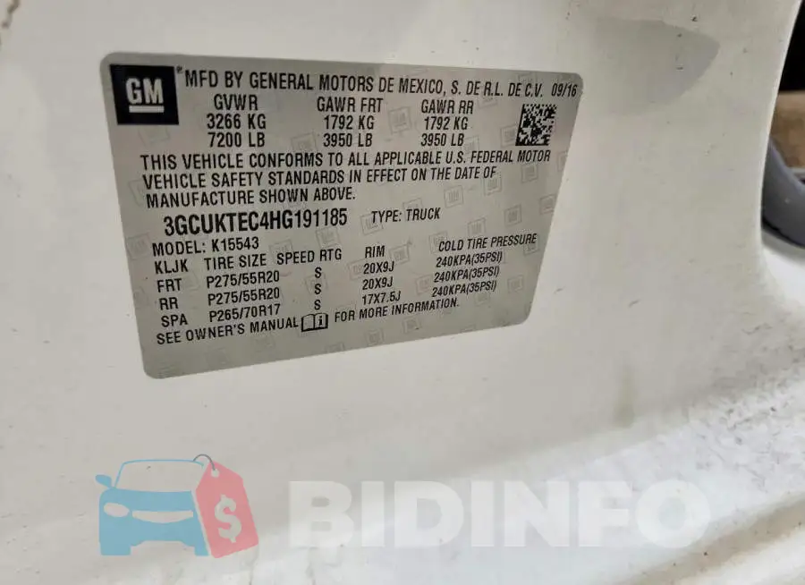 3GCUKTEC4HG191185 Photo# 12