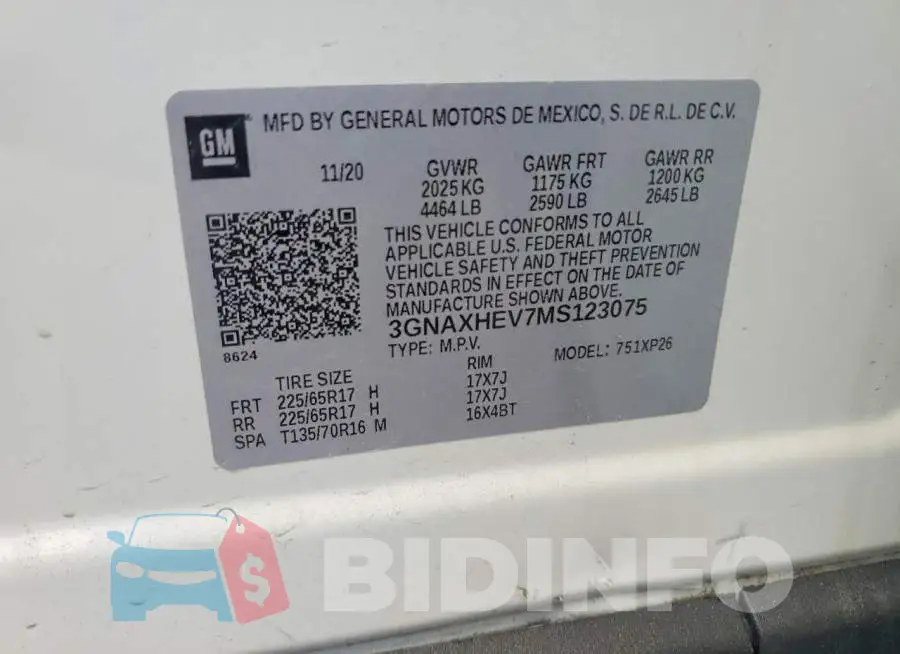 3GNAXHEV7MS123075 Photo# 13