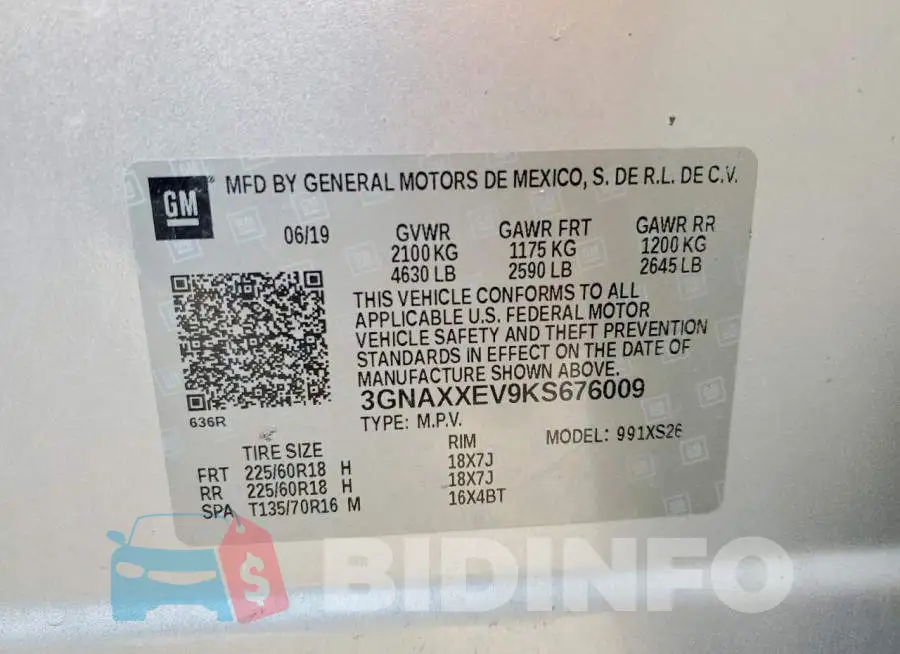 3GNAXXEV9KS676009 Photo# 13