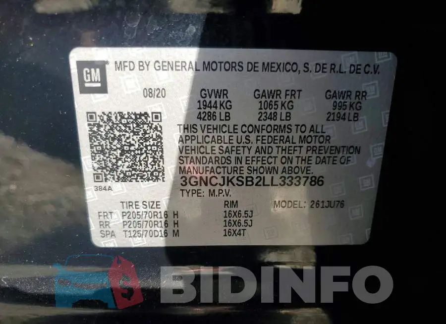3GNCJKSB2LL333786 Photo# 13