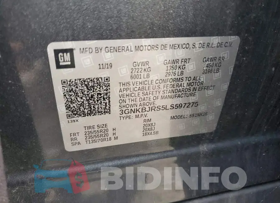 3GNKBJRS5LS597275 Photo# 14