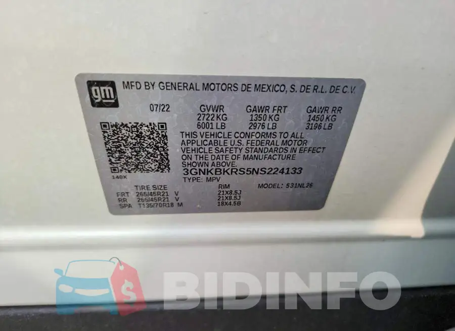 3GNKBKRS5NS224133 Photo# 13