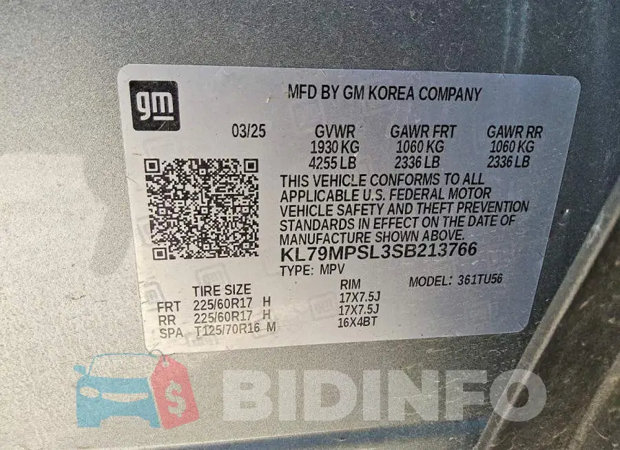 KL79MPSL3SB213766 Photo# 13