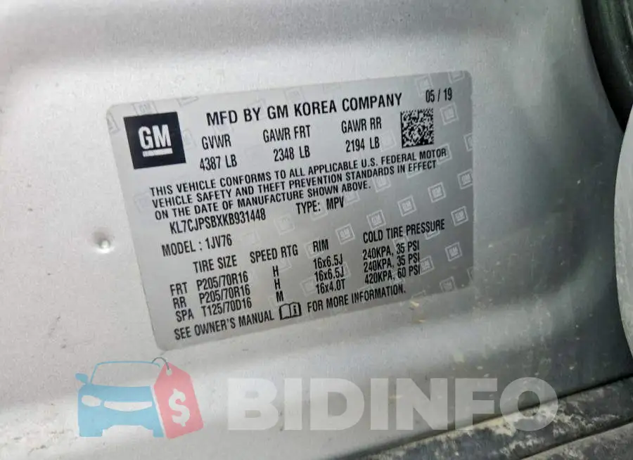 KL7CJPSBXKB931448 Photo# 13