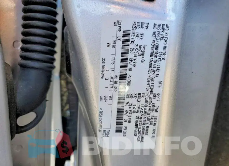1FADP3FEXHL257426 Photo# 12