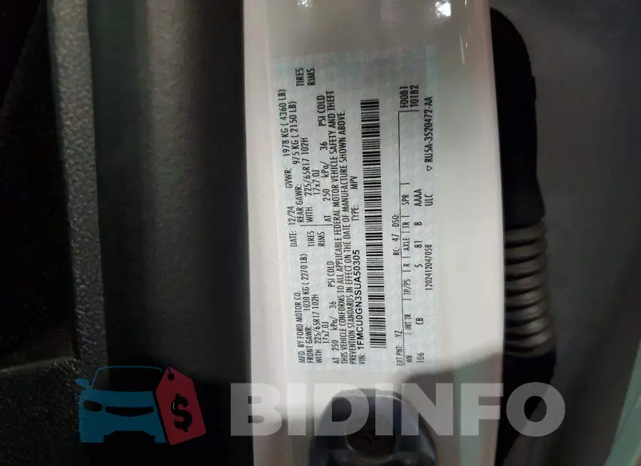 1FMCU0GN3SUA50305 Photo# 13