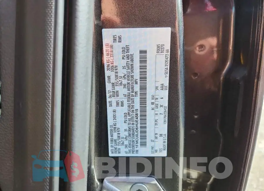 1FMCU0JD6HUE45815 Photo# 13