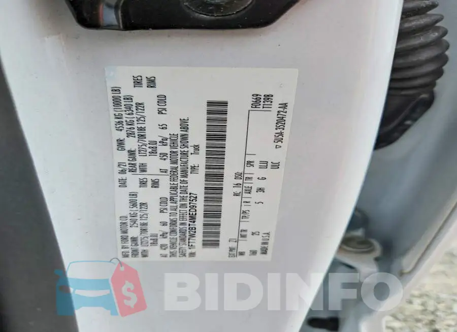 1FT7W2BT4MED97527 Photo# 12