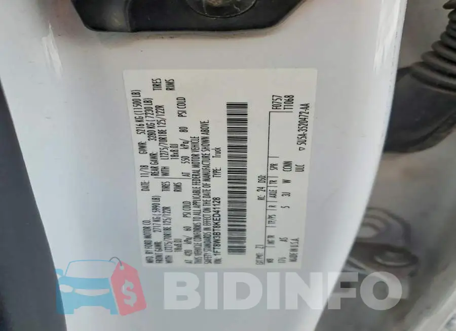 1FT8W3BT8KED41128 Photo# 12