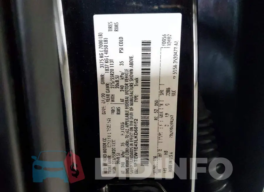 1FTEW1E43LKD60152 Photo# 12