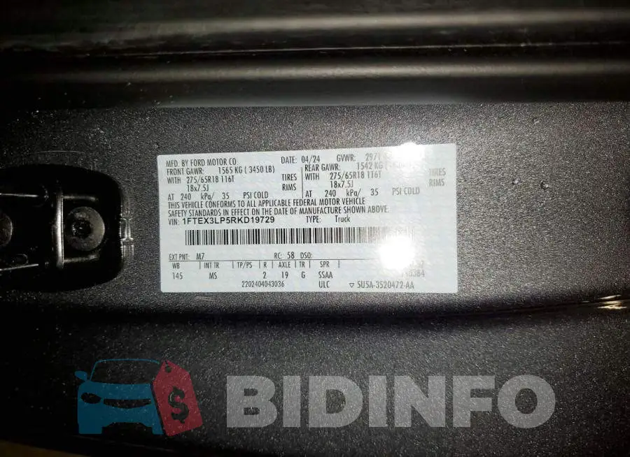 1FTEX3LP5RKD19729 Photo# 12