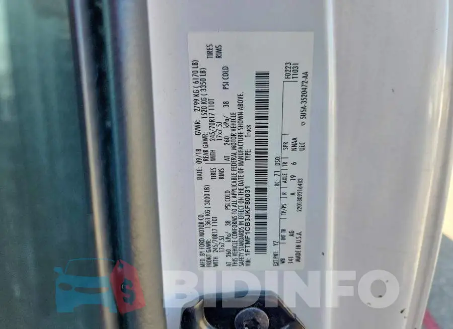 1FTMF1CB3JKF80031 Photo# 12