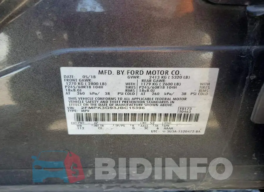 2FMPK3G93JBC15396 Photo# 13