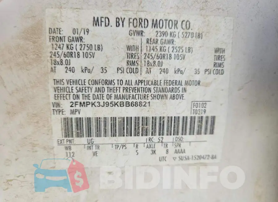 2FMPK3J95KBB68821 Photo# 13