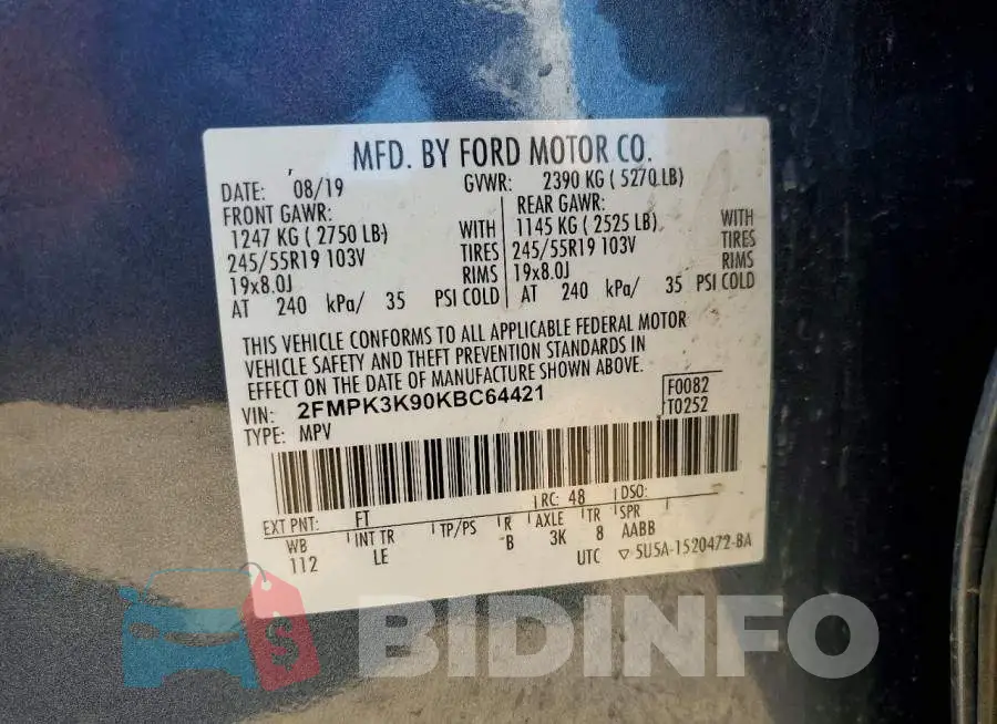 2FMPK3K90KBC64421 Photo# 13