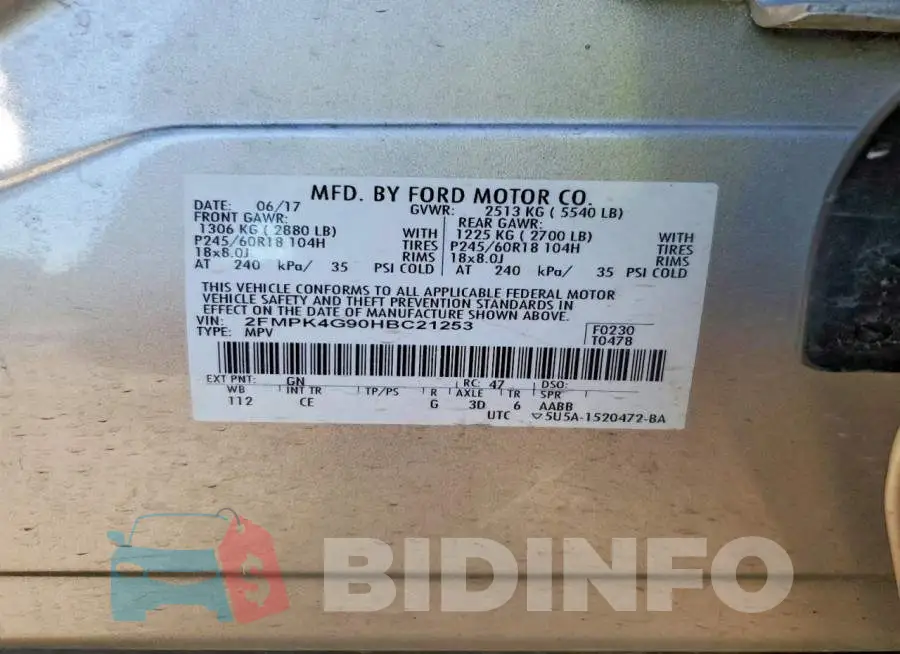 2FMPK4G90HBC21253 Photo# 13