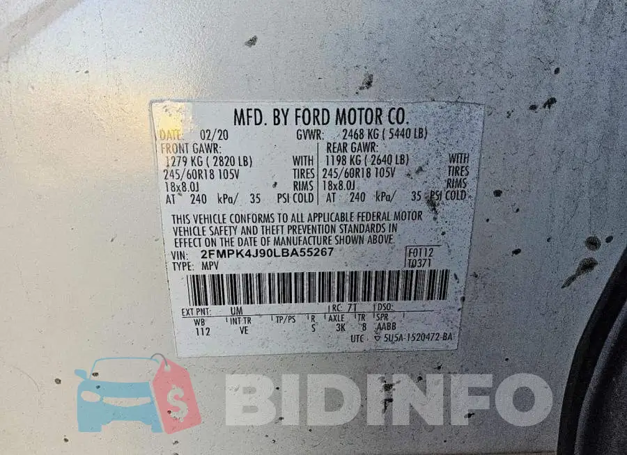 2FMPK4J90LBA55267 Photo# 13