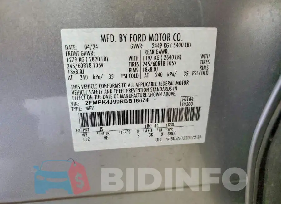 2FMPK4J90RBB16674 Photo# 13