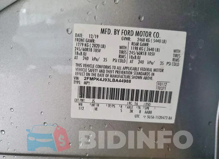 2FMPK4J93LBA44988 Photo# 14