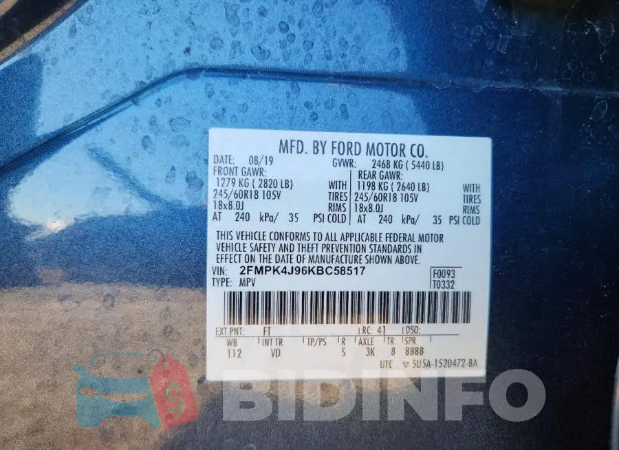 2FMPK4J96KBC58517 Photo# 13