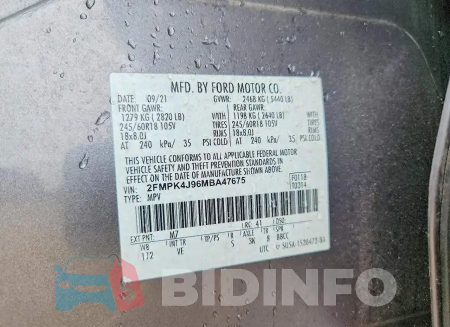 2FMPK4J96MBA47675 Photo# 12