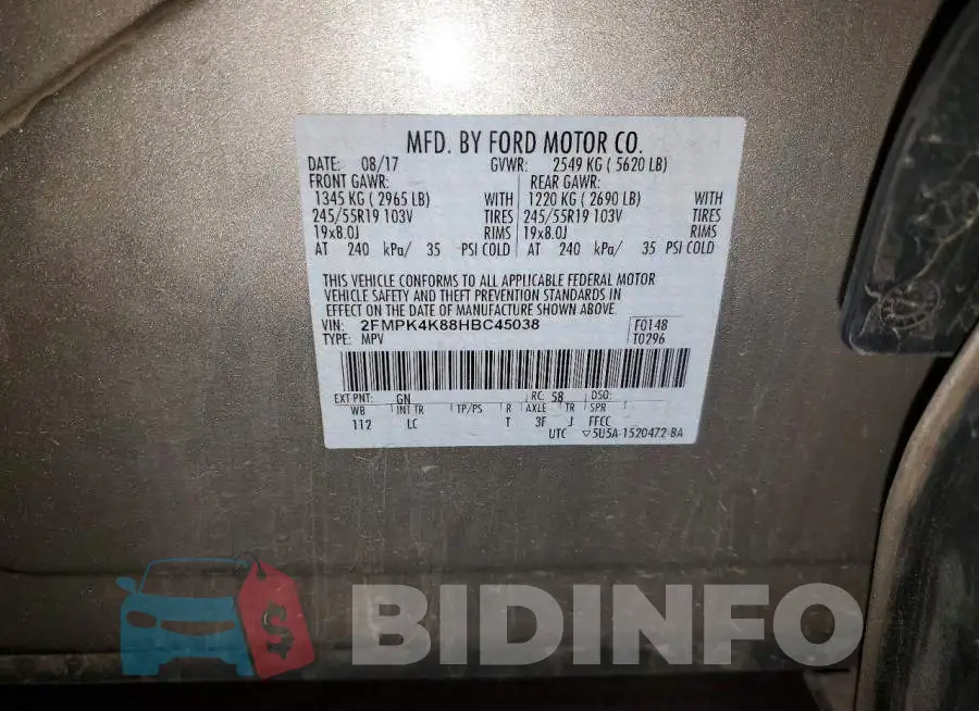 2FMPK4K88HBC45038 Photo# 14