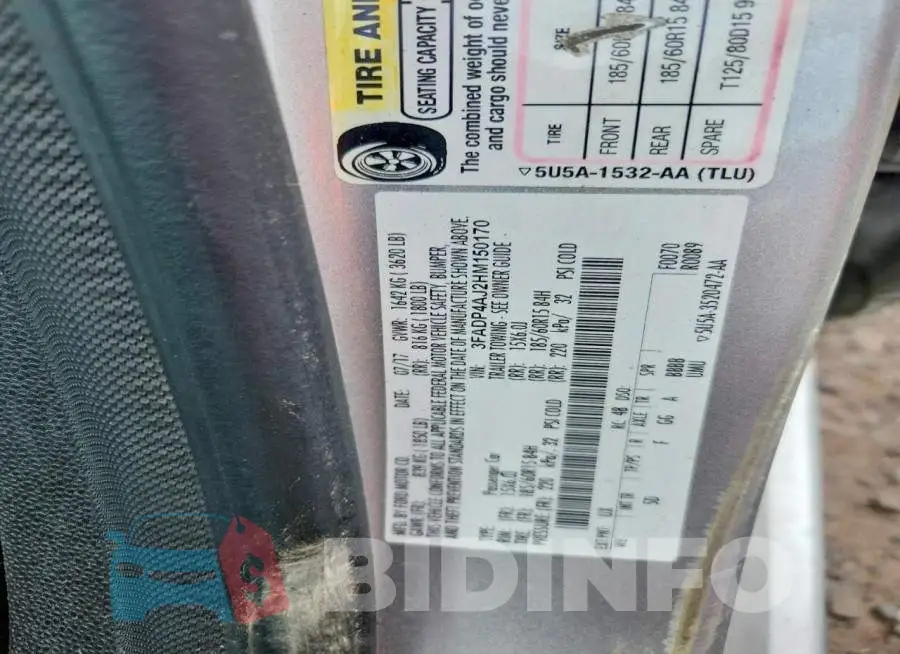 3FADP4AJ2HM150170 Photo# 12