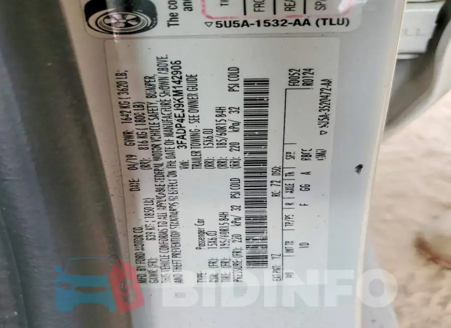 3FADP4EJ9KM142908 Photo# 12