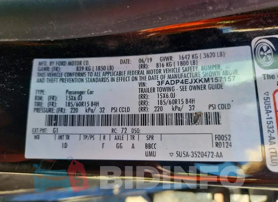 3FADP4EJXKM157157 Photo# 12
