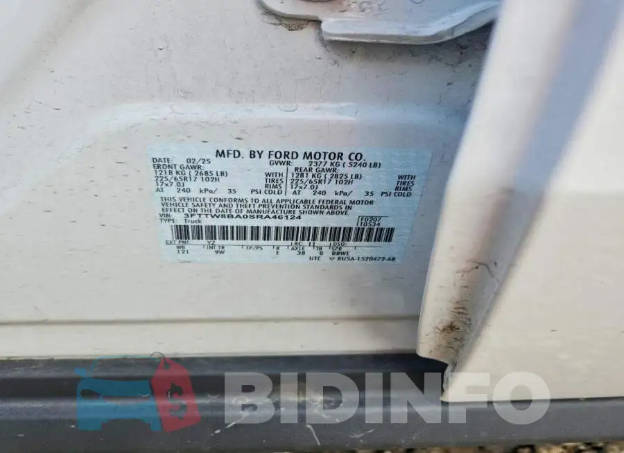 3FTTW8BA0SRA46124 Photo# 12