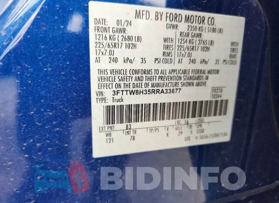 3FTTW8H35RRA33677 Photo# 12