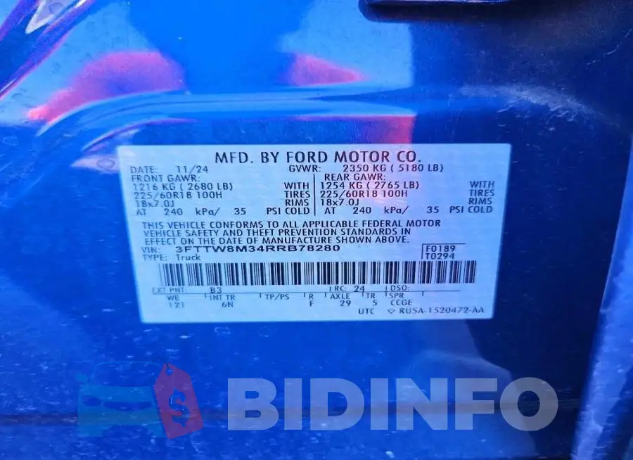 3FTTW8M34RRB78280 Photo# 12