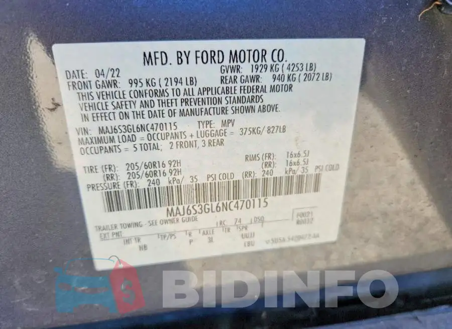 MAJ6S3GL6NC470115 Photo# 13