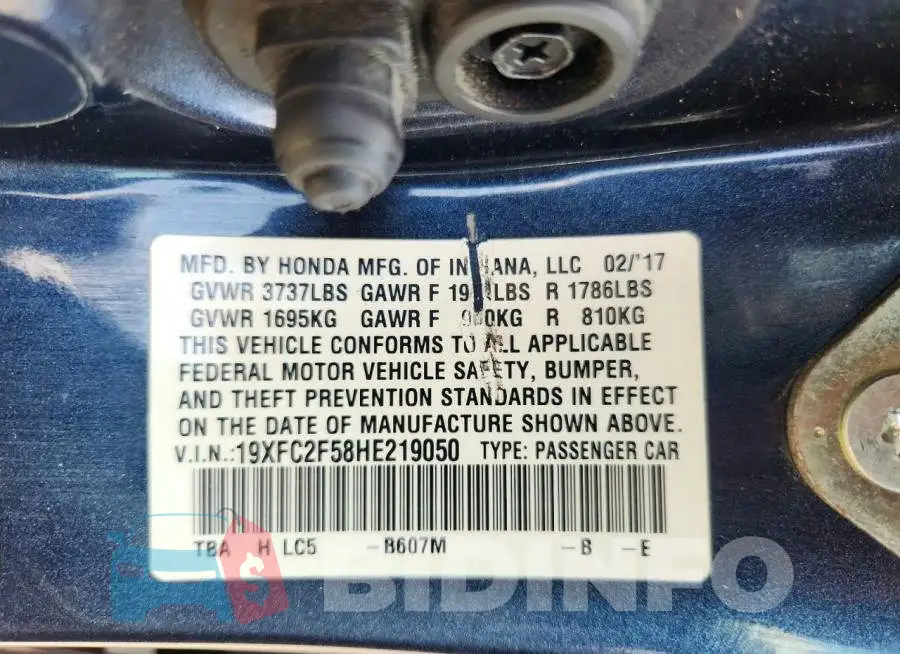 19XFC2F58HE219050 Photo# 12