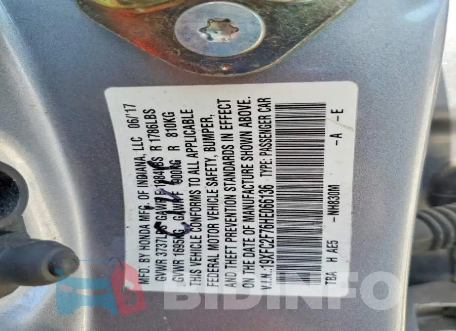 19XFC2F76HE066136 Photo# 12