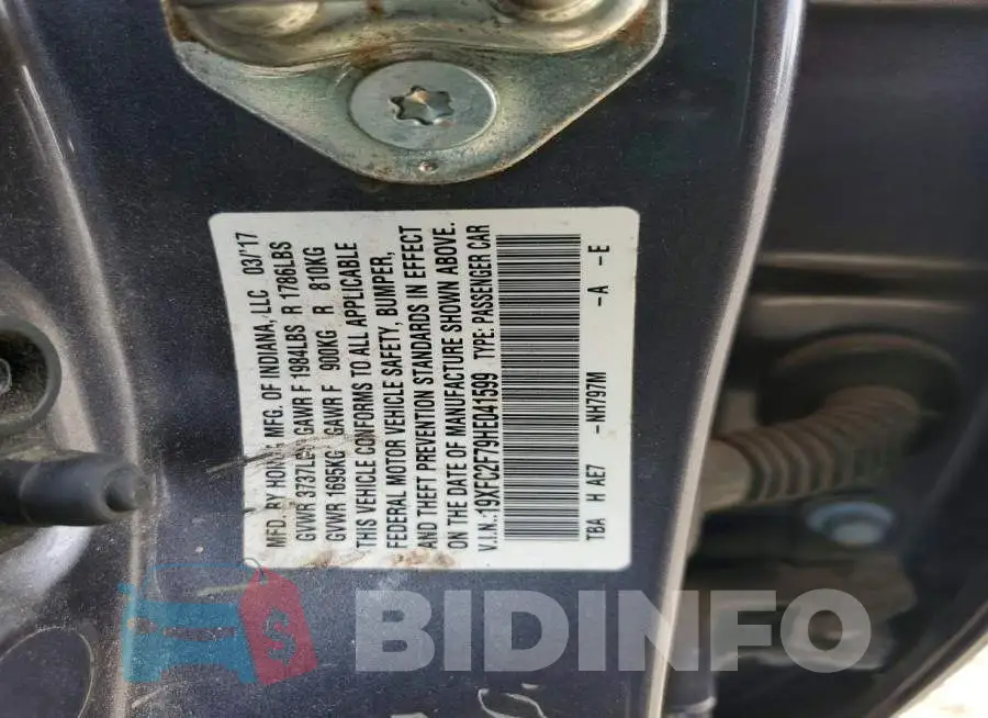 19XFC2F79HE041599 Photo# 12