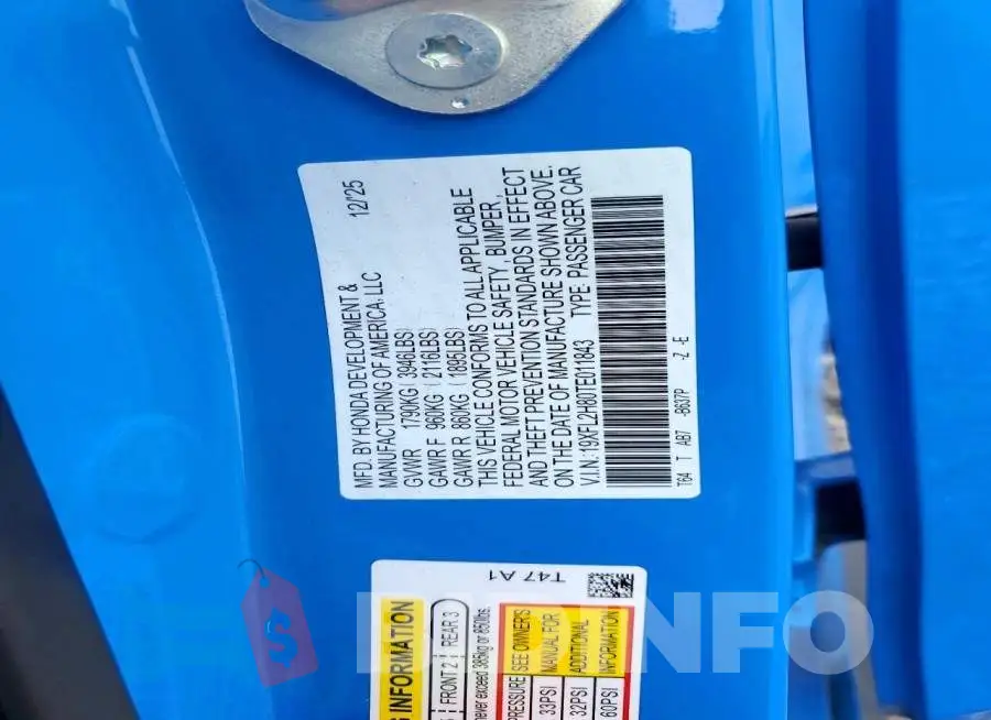 19XFL2H80TE011843 Photo# 12