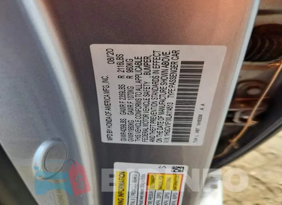 1HGCV1F1XLA114513 Photo# 12