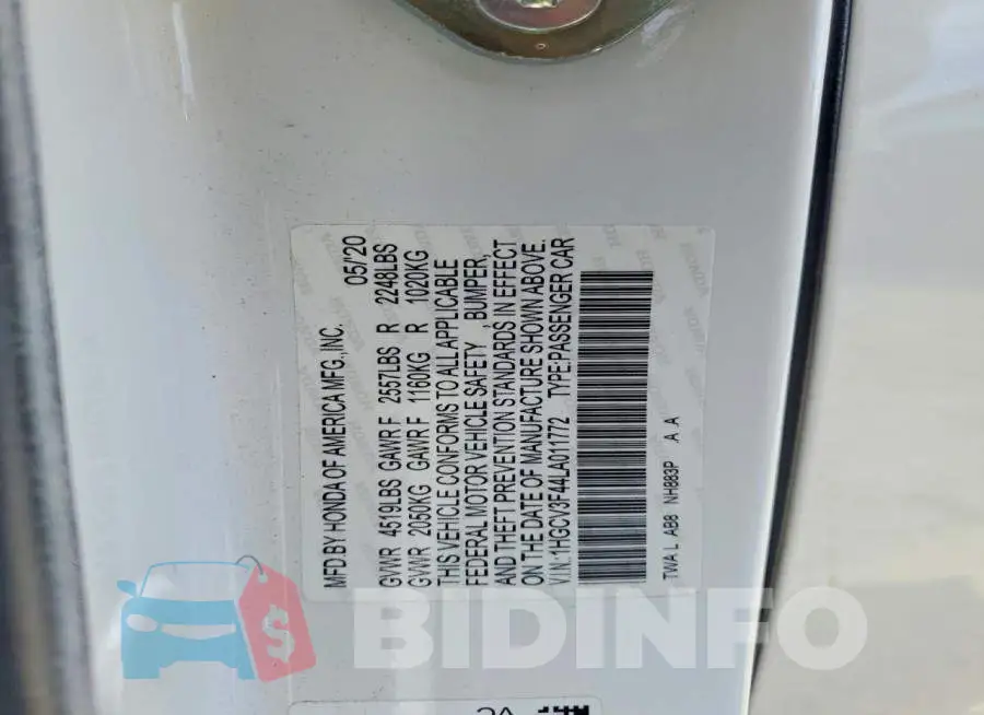 1HGCV3F44LA011772 Photo# 13